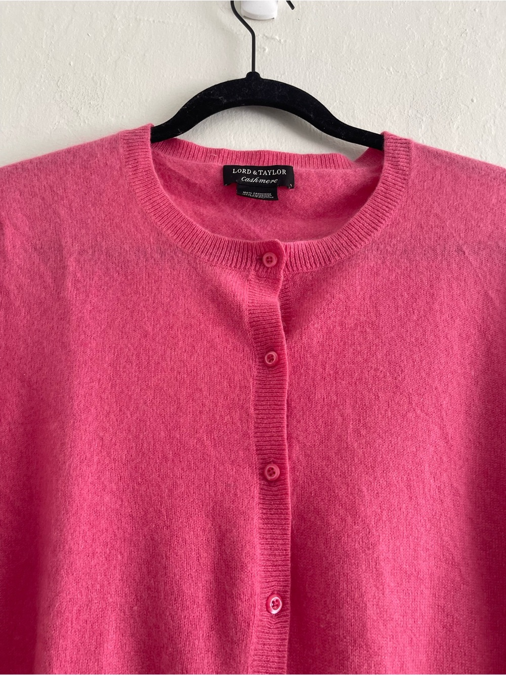 Lord & Taylor Pink Button Closure Long Sleeve Knit Cardigan Sweater Womens XL - Picture 3 of 9
